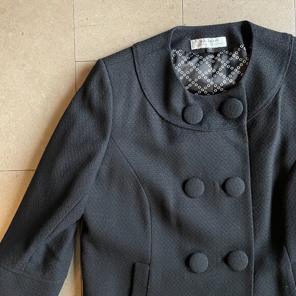 Vintage Tahari Arthur S. Levine Wool Retro Black Jacket/Blazer-Sz. 16W - Picture 2 of 11